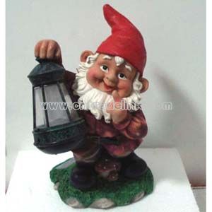 Polyresin Dwarf with Solar Lantern