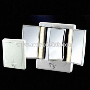 Folding LED magnify mirror