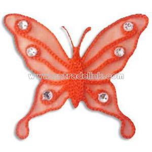 Butterfly Chenille Badge with Acrylic Stones