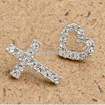 Cross&Heart Alloy Stud Earrings