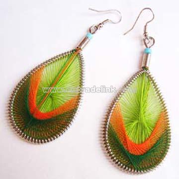 Three Colour Thread Earring