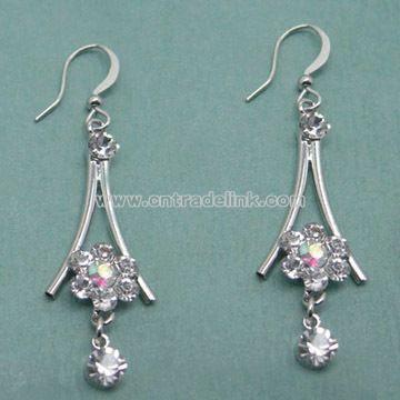 Jewelry Alloy Earrings with Rhinestone