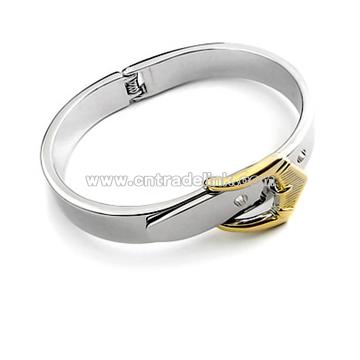 Fashion Women's 14k Gold Belt Bangle