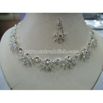 Bridal Rhinestone Necklace Jewelry Set