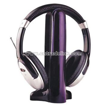 RF Wireless TV Headphone with Built-in FM Radio