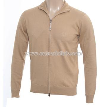 Armani Beige Full Zip Sweater