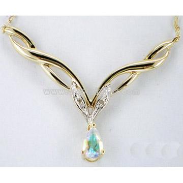 10k Gold Mystic Topaz Necklace