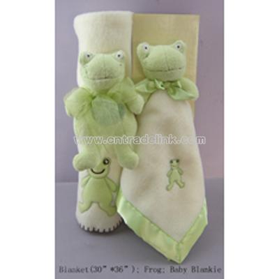 Blanket, Plush Toy And Blankie Set _ Frog