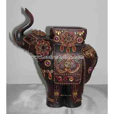 Polyresin Elephant Candle Holder