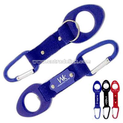 Matching carabiner and bottle holder with split keyring