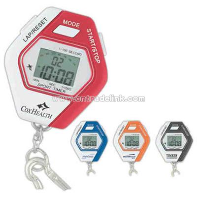 Stopwatch with carabiner clip