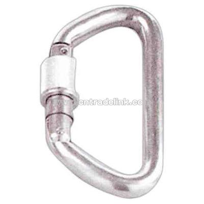 Silver locking D carabiner