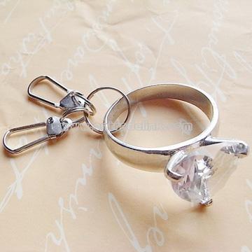 Diamond Keychain-Clear Heart-Shaped