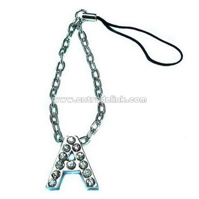 Alphabet Rhinestone Key Chain