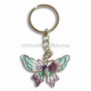 Keychain with Rhinestone Material