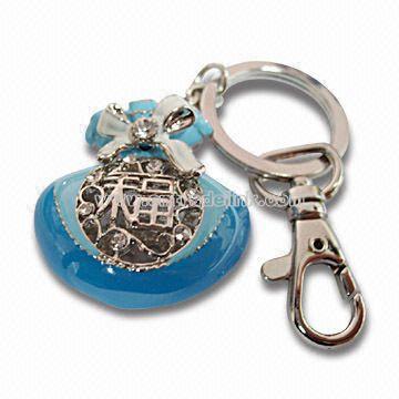 Keychain with Rhinestone Material