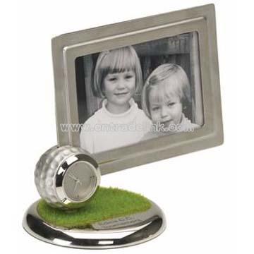 Metal Golf Picture Frame Clock