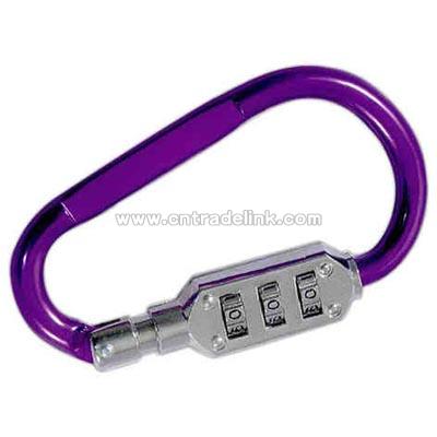 Aluminum carabiner with combination lock