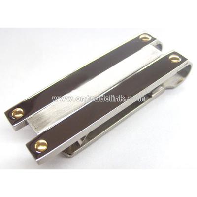 Titanium Jewelry/Money Clip with Gold Screw