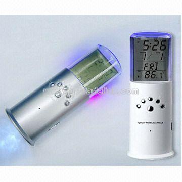 LED Flashlight With Calendar Clock