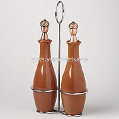 Oil & Vinegar Cruets w/Stand