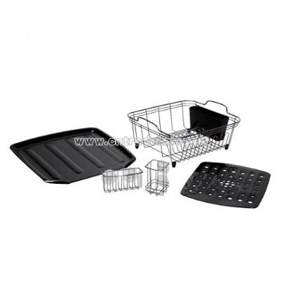 Dish Rack 5-pc. Set - Black Chrome