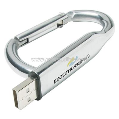 Flash Drive with Convenient Carabiner Clip