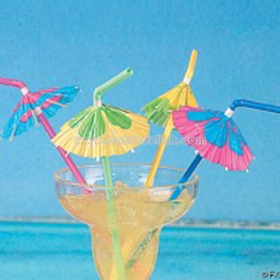 Hibiscus Parasol Straws 10"