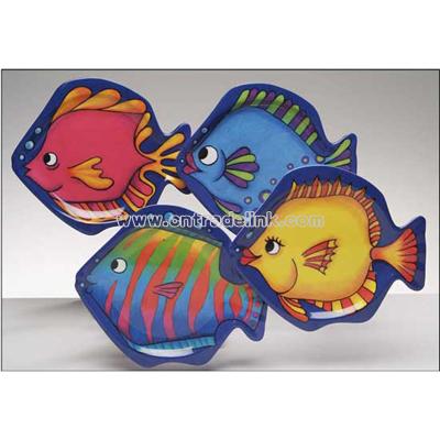 Coral Fish Melamine Side / Kid's Plate Set/4