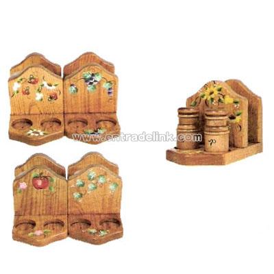 Amish Wooden Salt & Pepper Napkin Holder