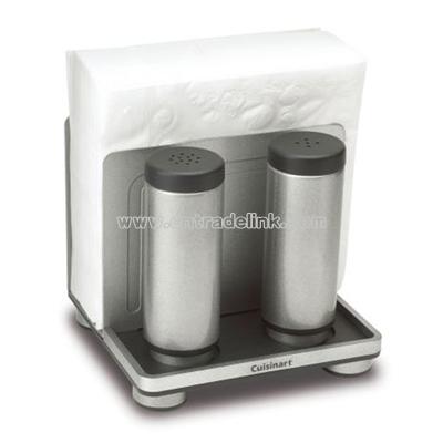 Cuisinart Stainless Steel Napkin Holder with Salt & Pepper Set