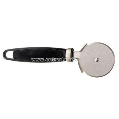 Pedrini Black & Satin Pizza Cutter, Stainless Steel Wheel