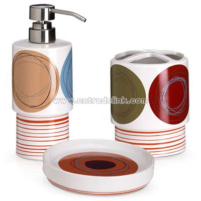 Dot Swirl 3-Piece Bath Accessory Set