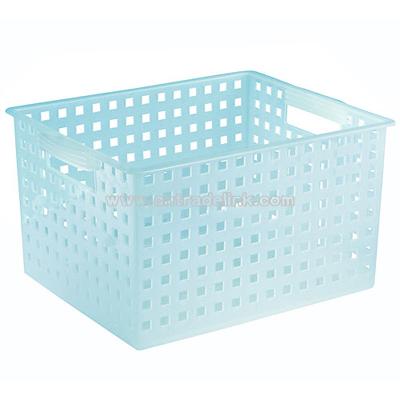 Plastic Decorative Storage Basket - Water Blue