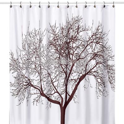 Tree Brown Fabric Shower Curtain