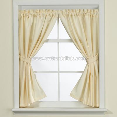 Weston Natural Bathroom Window Curtain Pair