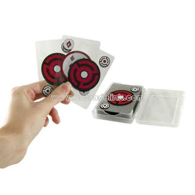 Transparent plastic bridge sized poker playing cards