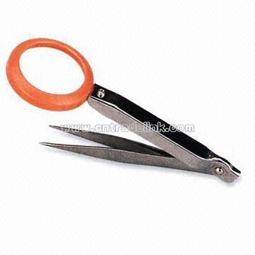 Magnifier with Tweezers