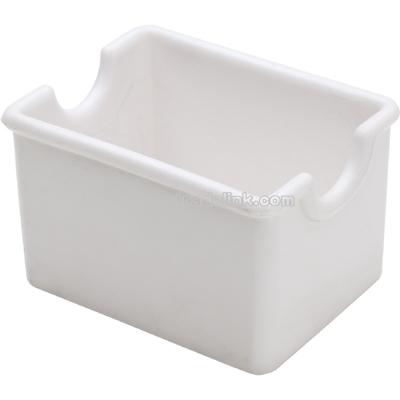 White plastic sugar packet holder