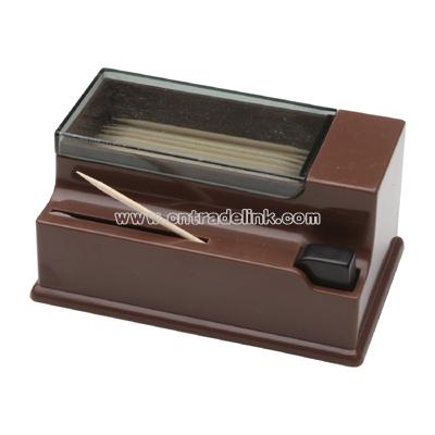 Toothpick dispenser brown plastic