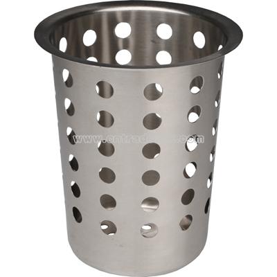 Stainless steel silverware cylinder