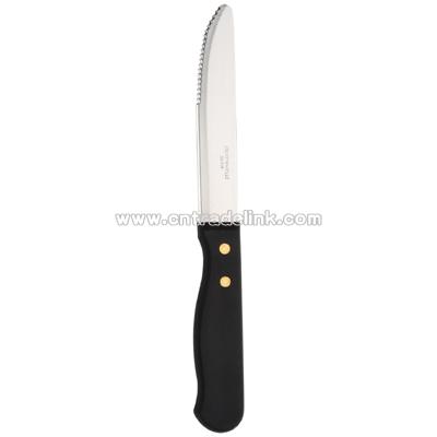 Plastic handle round end jumbo steak knife