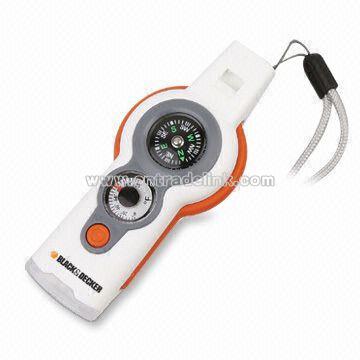 Multi-function LED Flashlights with Magnifier Compass and Whistle