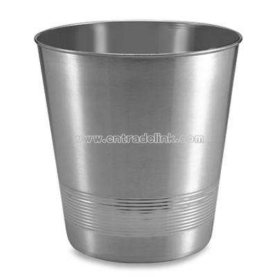 Two-Tone Stainless Steel Wastebasket