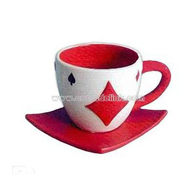 Card design cup & saucer.