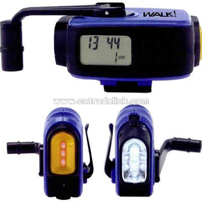 Crank pedometer with light