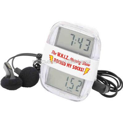 Clock rocker radio pedometer