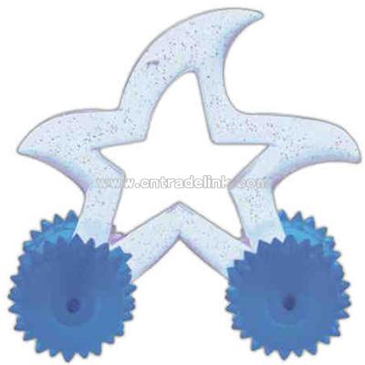 Translucent blue starfish shaped massager