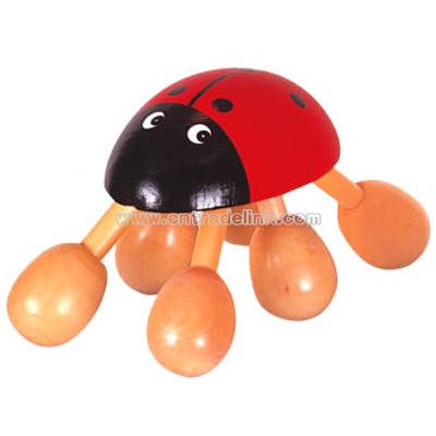 Six legged ladybug design comfort wooden massager with ball feet