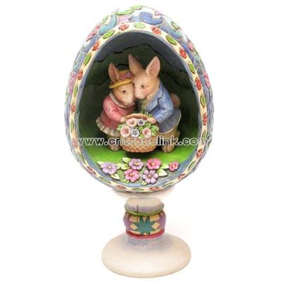 Jim Shore Bunnies Egg Diorama